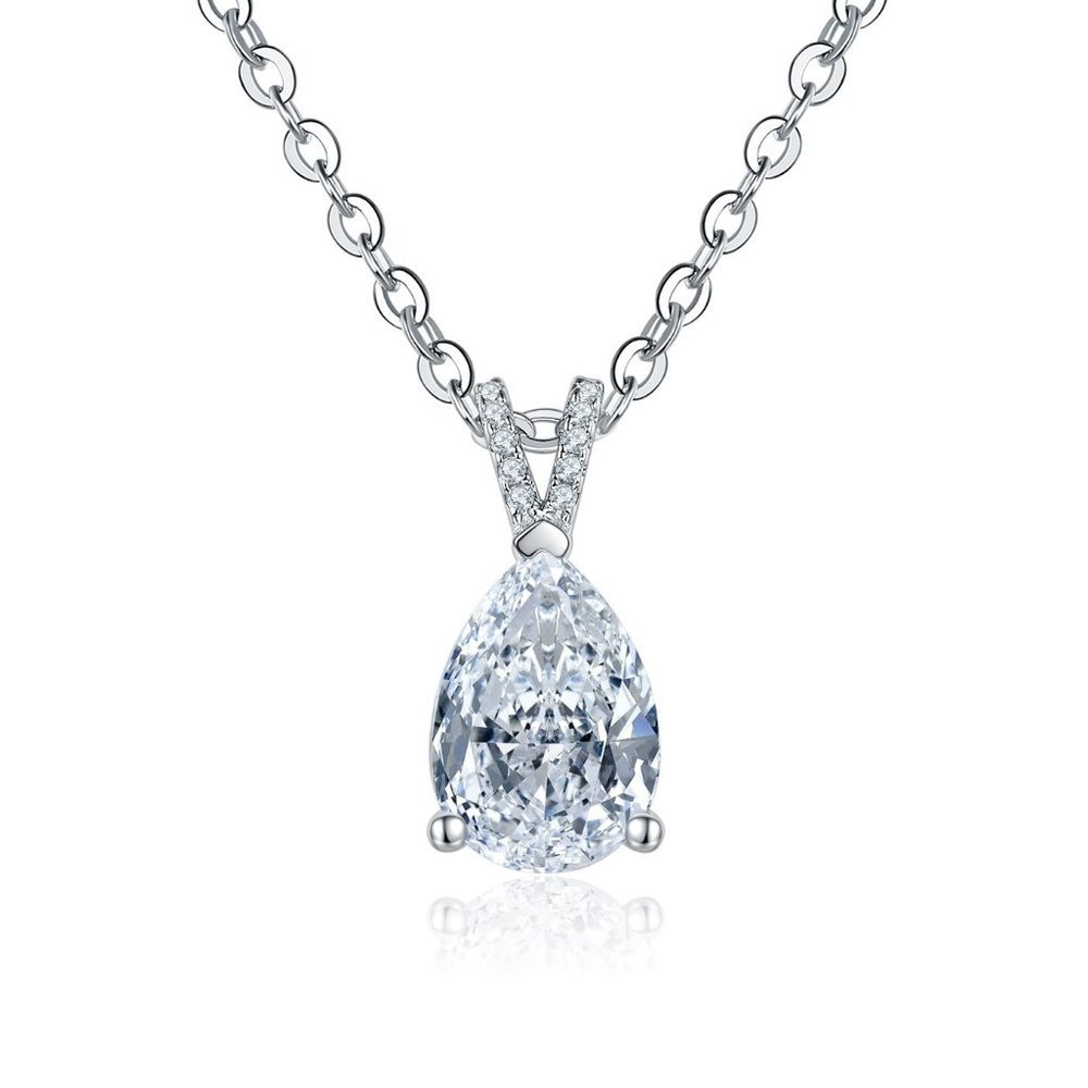 Certified 2ct. t.w. Moissanite Diamond Teardrop Necklace - Picture 10 of 13